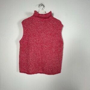 Zara Women Sleeveless Turtleneck Sweater Vest Medium Pink Knit Pullover Cozy New
